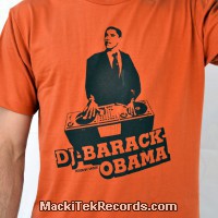 T-Shirt Orange Dj Barack Obama