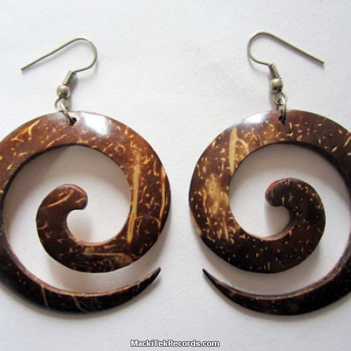 Wood Earings Spiral