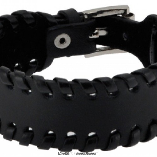 Leather Bracelet Black Braided