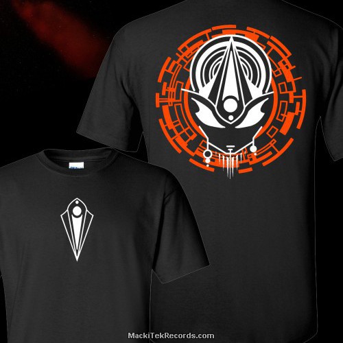 T-Shirt Black MackiTek Mystik Alien Orange