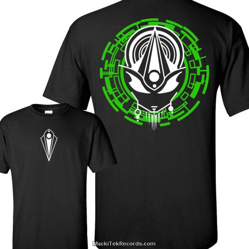 T-Shirt Black MackiTek Mystik Alien Perfect Green