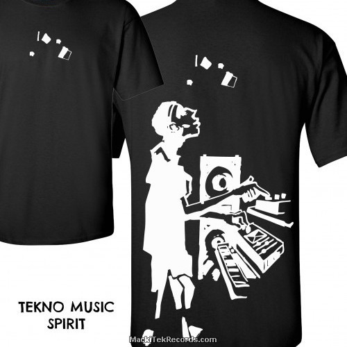 T-Shirt Noir MackiTek Tekno Music Spirit