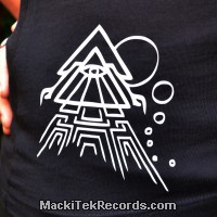 T-Shirt S Black Women MackiTek Abstract Pyramid