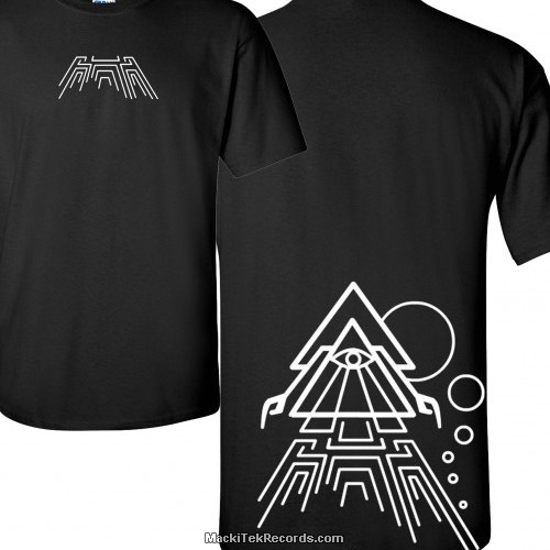T-Shirt Noir MackiTek Abstract Pyramid V2