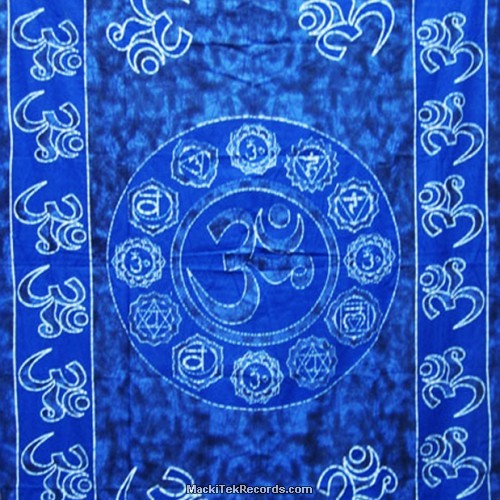 Tenture OM Batik Bleu