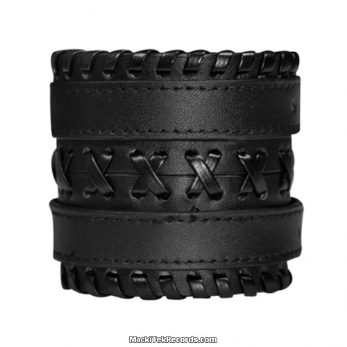 Bracelet Force Leather Double Braid Black