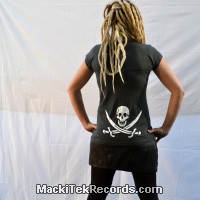 T-Shirt Gris M Femme MackiTek We Are Pirates