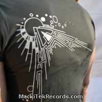 T-Shirt Gris Femme MackiTek Abstract Solar