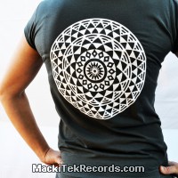 T-Shirt Gris M Femme MackiTek Mandala 01