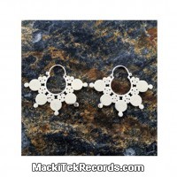 Earing big brass dots earing silver plated