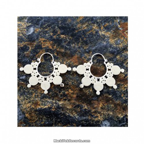 Earing big brass dots earing silver plated