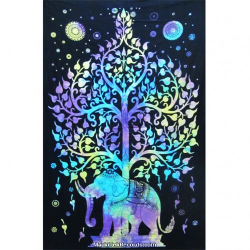 Hanging Elephant Fluo TES063 Violet Turquoise