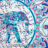 Tenture Mandala Elephant TES084 Rose Vert Grand Format