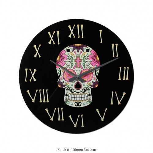 Horloge en verre Mexican Skull Rose
