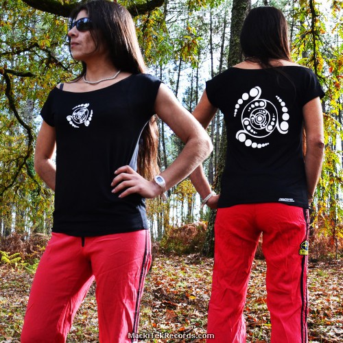 T-Shirt Femme Noire Crop Circle 08V2