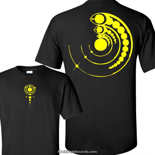 T-Shirt Black Crop Circle 15 Yellow