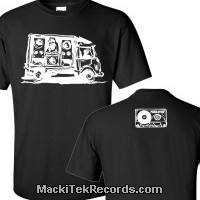 T-Shirt Noir MackiTek Tous Dans Le Vieux Bus