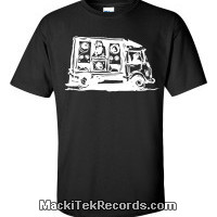 T-Shirt Noir MackiTek Tous Dans Le Vieux Bus